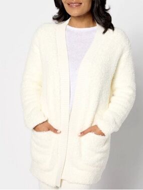 Barefoot Dreams CozyChic Ribbed Knit Trim Cardigan  12985